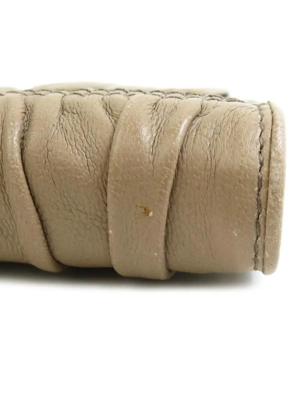 Auth Prada Trifold Wallet Beige #280411P17B